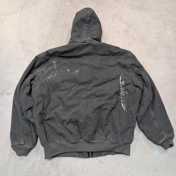 VTG 2001 Carhartt J68MOS Full Zip Canvas Hoodie Lined Mens 2XLT - Picture 6 of 6